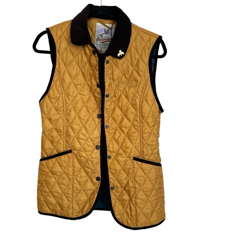 John Partridge England 1021 Moorland Gilet Women’s Vest in Sand/Petrol Sz S NWT